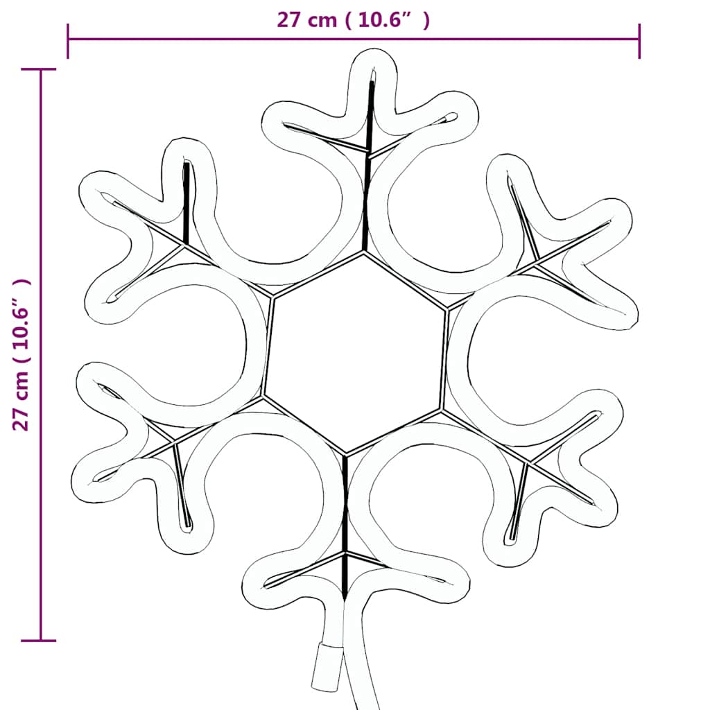 karácsonyi hópehely 48 meleg fehér LED-del 27 x 27 cm