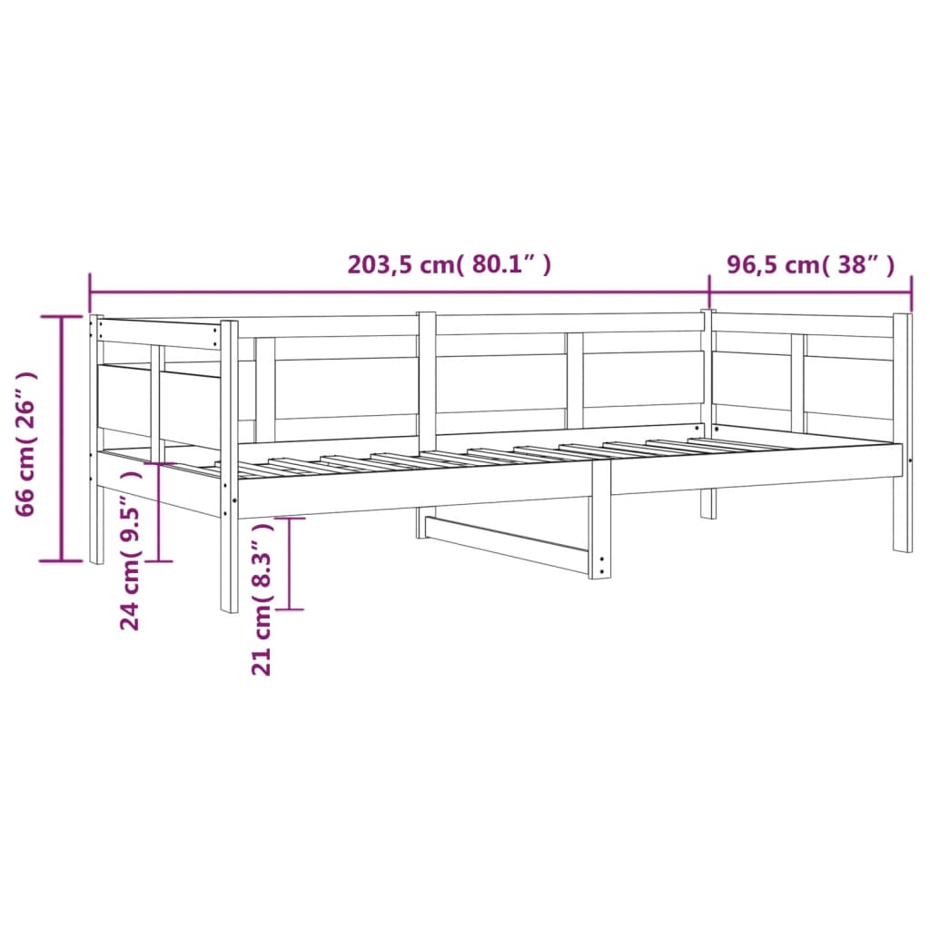 fehér tömör fenyőfa kanapéágy 90 x 200 cm