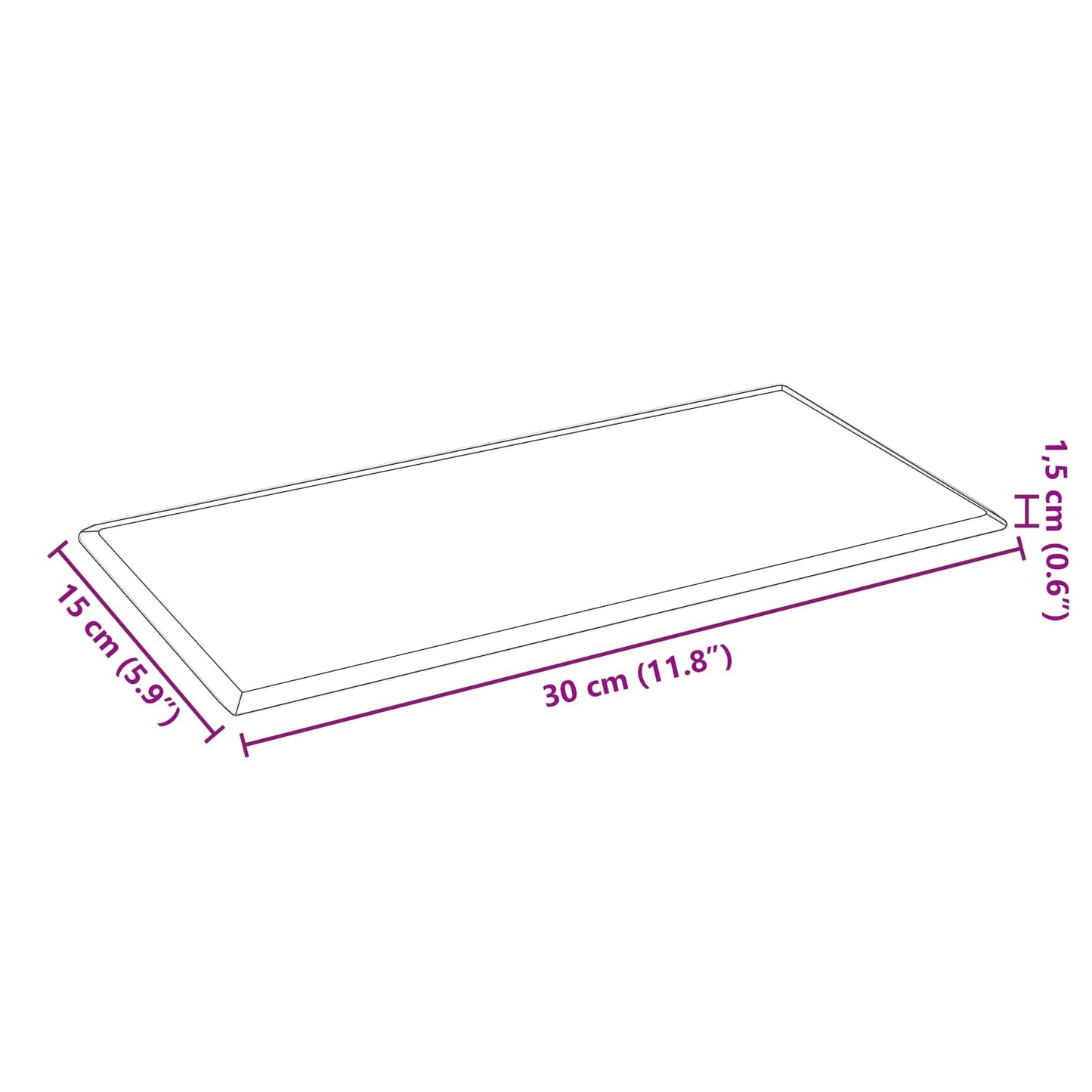 Fali Fejtámla 12 pcs Szürke 30 x 15 cm Műbőr