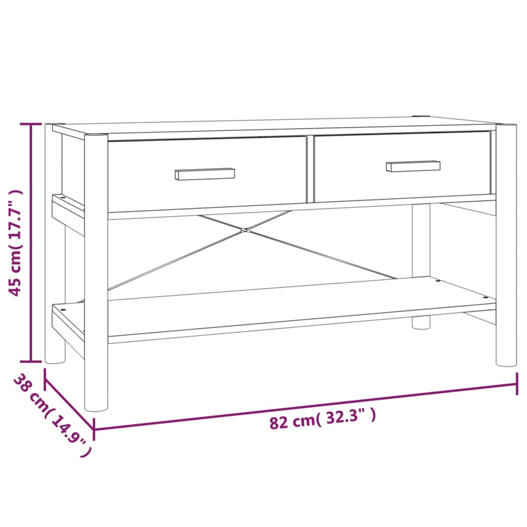 fekete szerelt fa TV-szekrény 82x38x45 cm