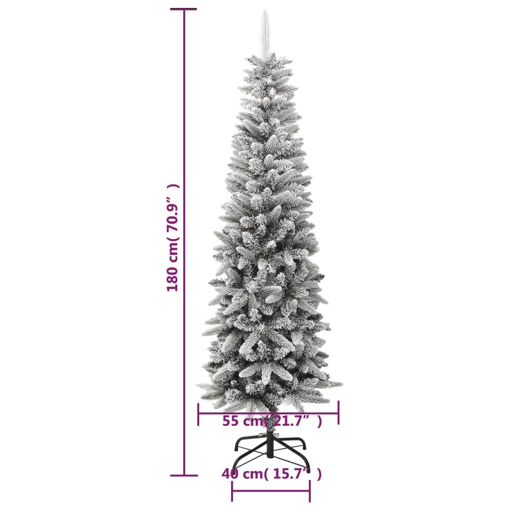 PVC és polietilén műkarácsonyfa pelyhes hóval 180 cm