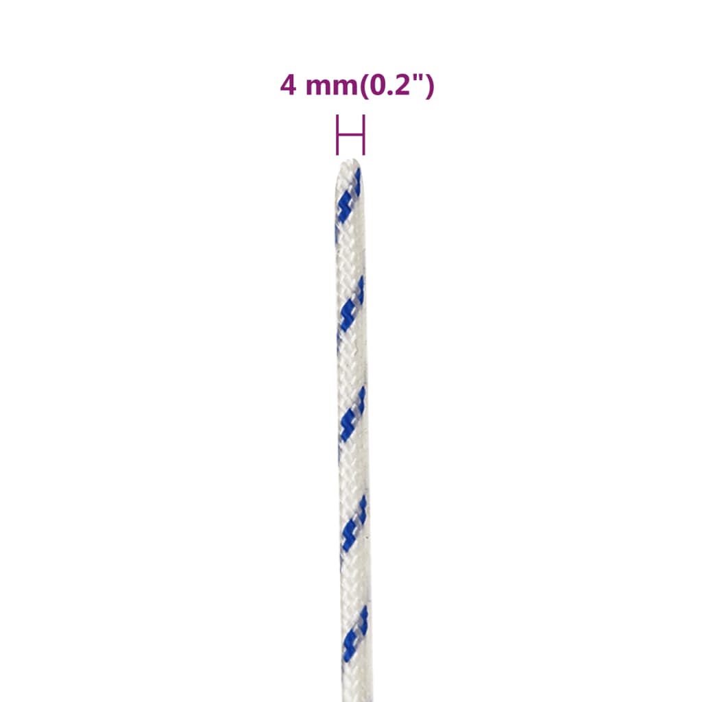 fehér polipropilén hajókötél 4 mm 100 m