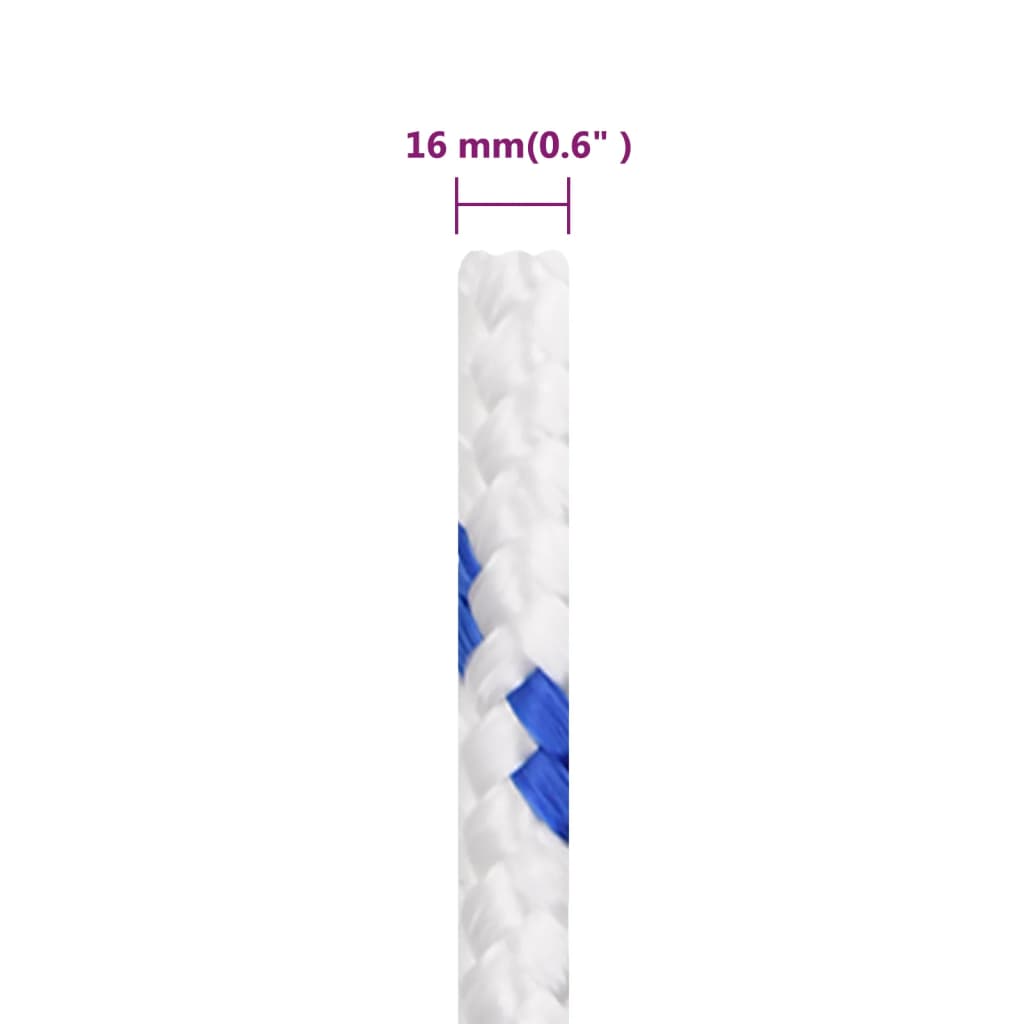 fehér polipropilén hajókötél 16 mm 25 m