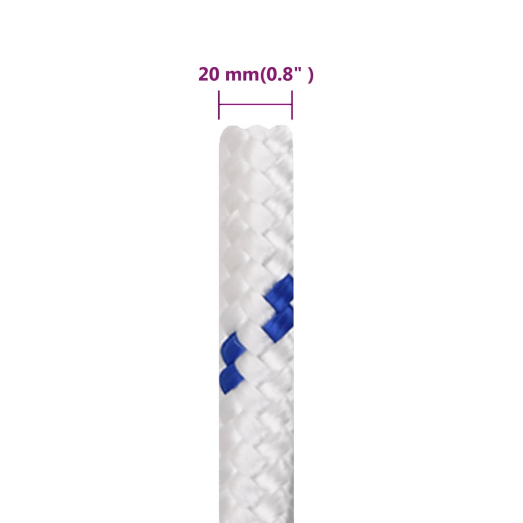 fehér polipropilén hajókötél 20 mm 25 m