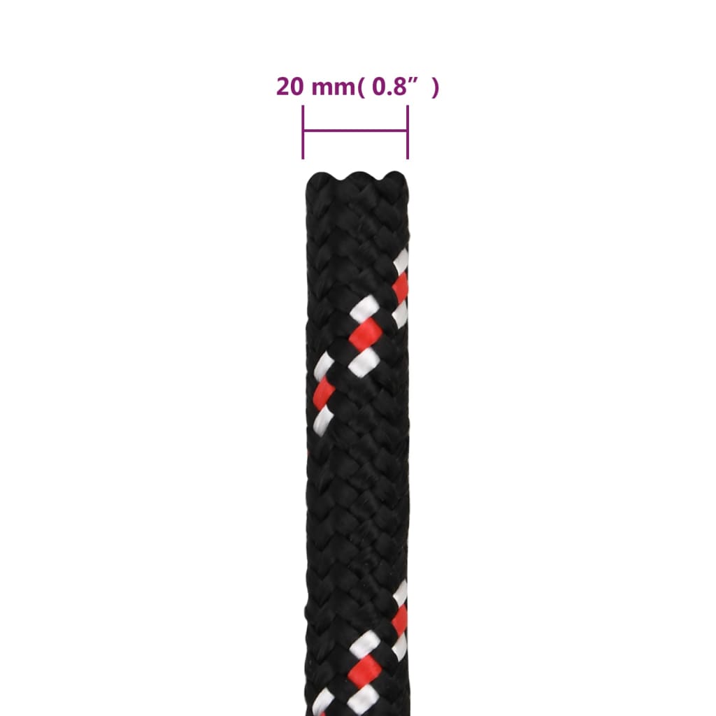 fekete polipropilén hajókötél 20 mm 100 m