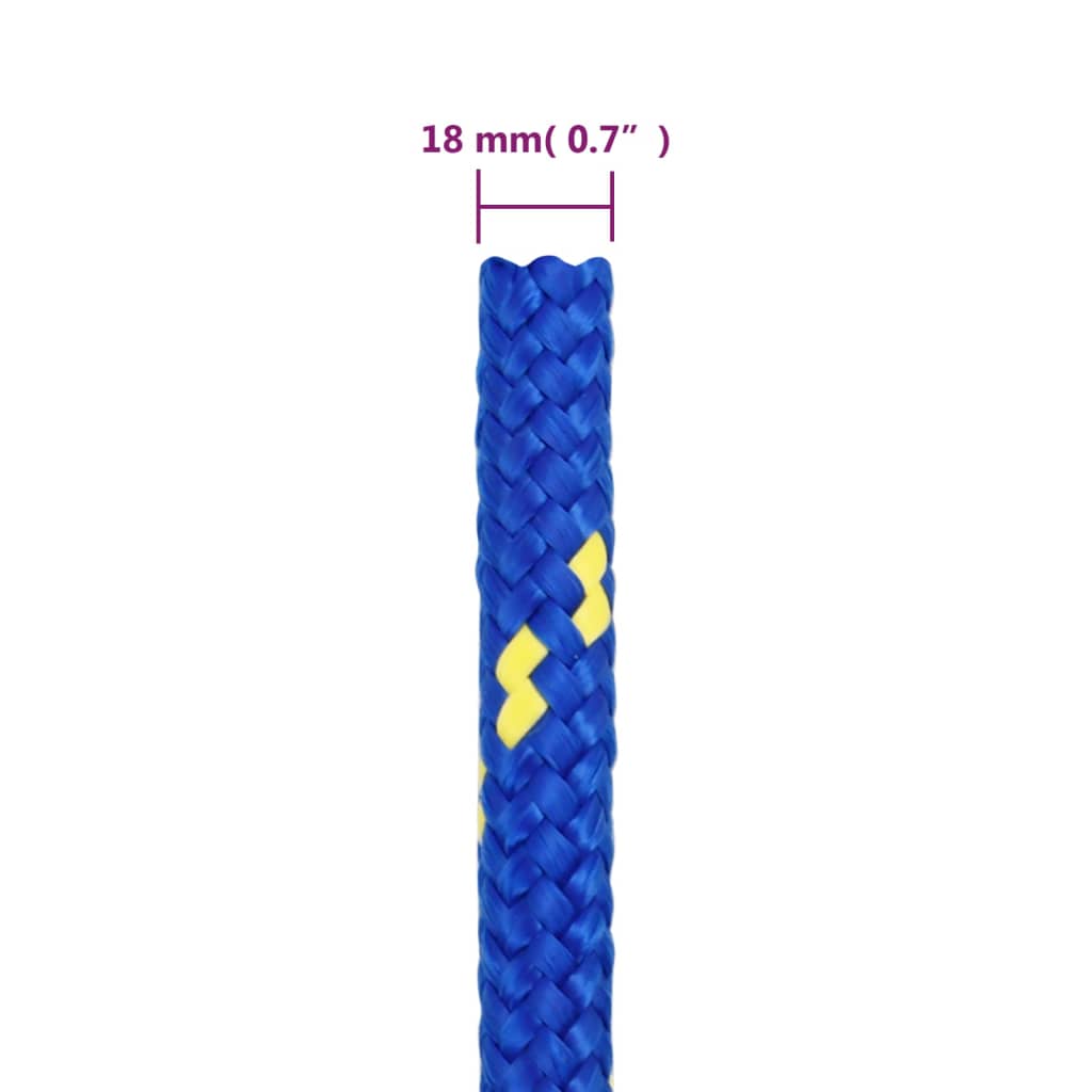 kék polipropilén hajókötél 18 mm 25 m