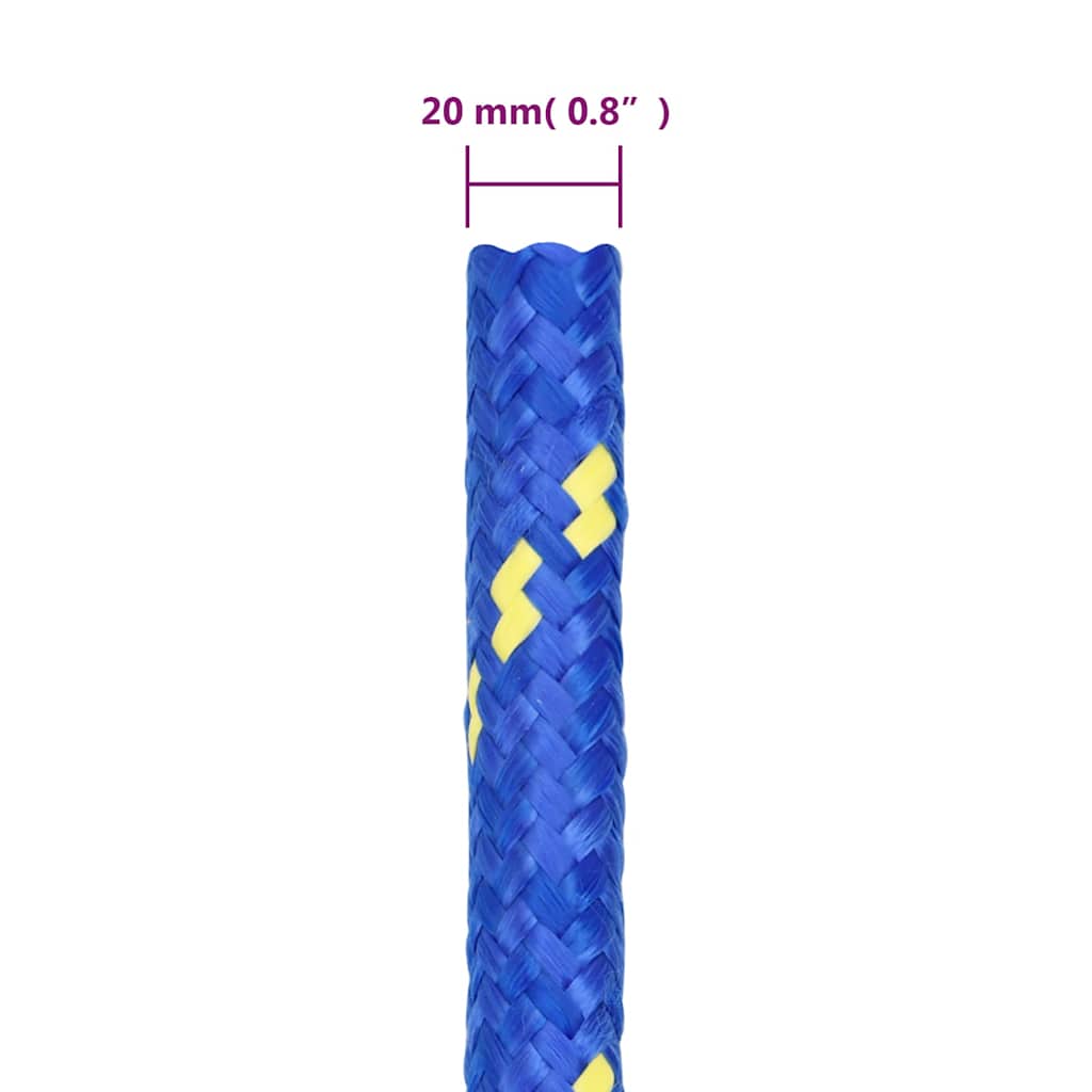 kék polipropilén hajókötél 20 mm 25 m