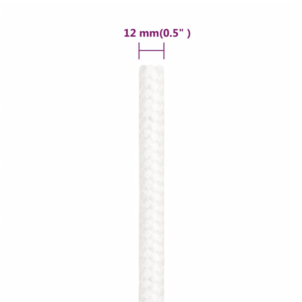 teljesen fehér polipropilén hajókötél 12 mm 25 m