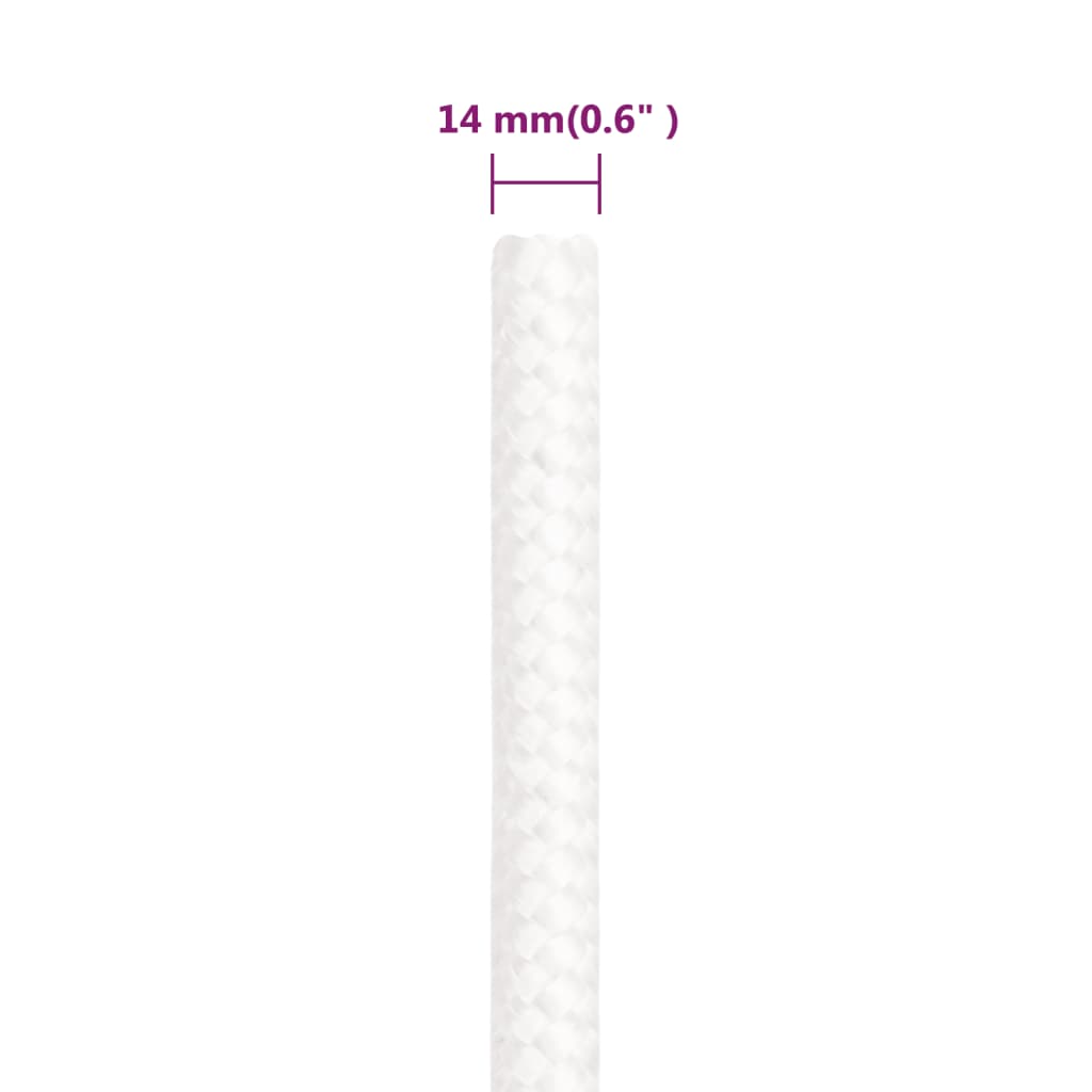 teljesen fehér polipropilén hajókötél 14 mm 25 m