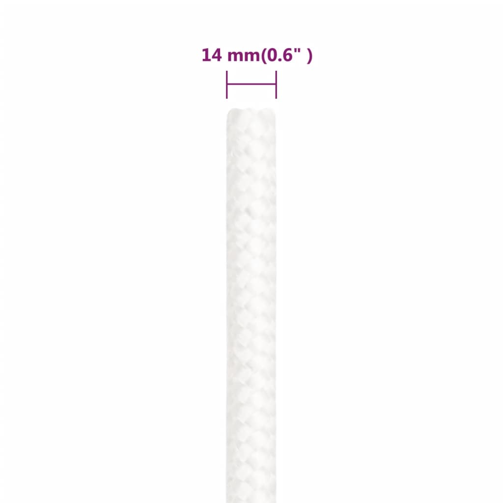 teljesen fehér polipropilén hajókötél 14 mm 250 m