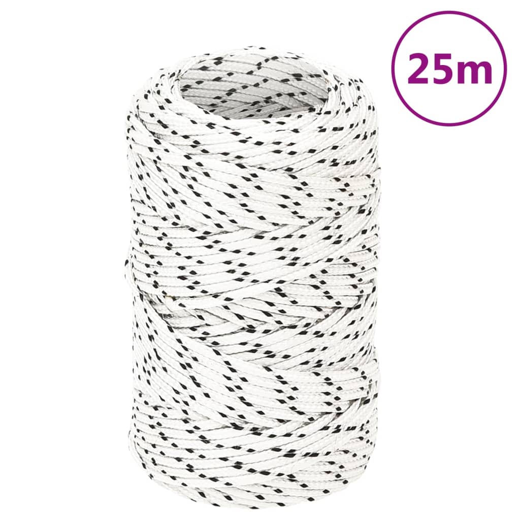 fehér poliészter fonott csónakkötél 2 mm x 25 m