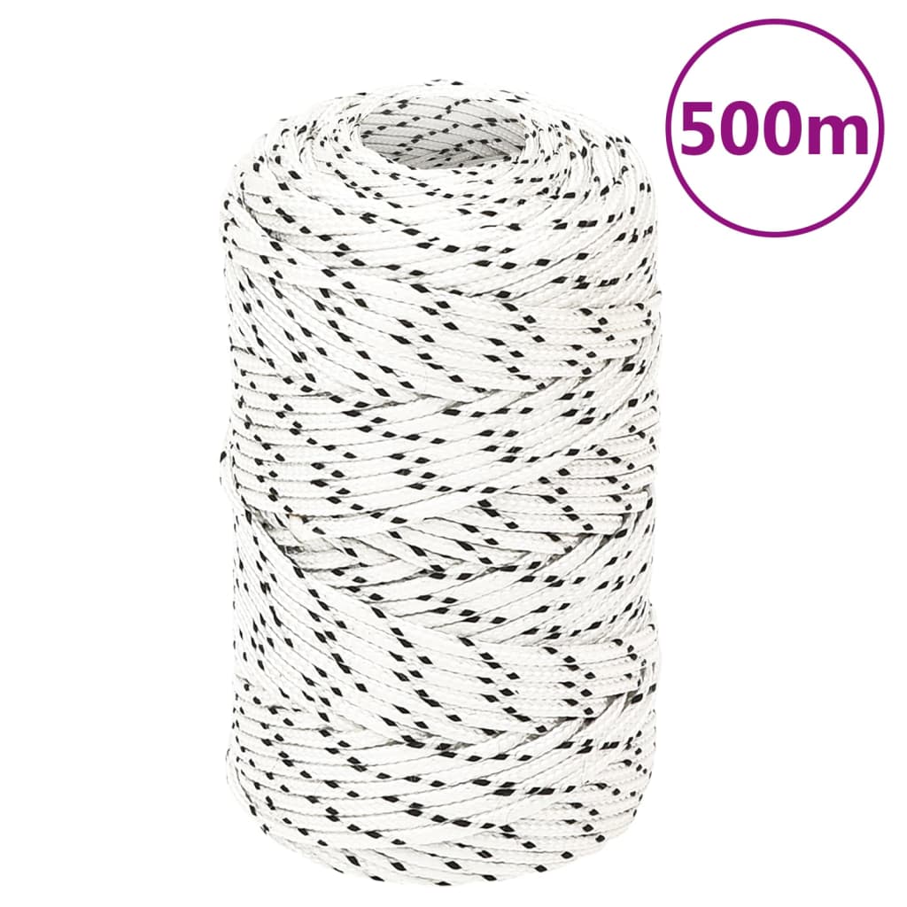 fehér poliészter fonott csónakkötél 2 mm x 500 m