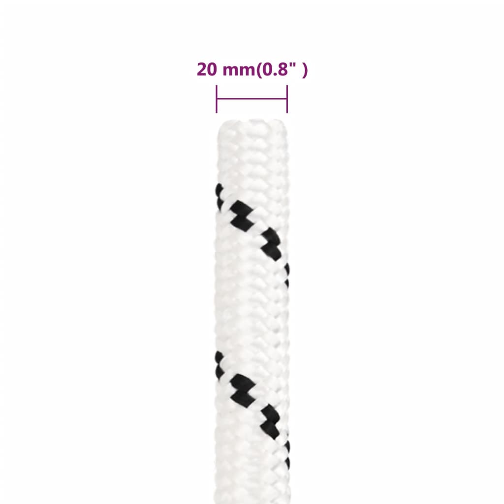 fehér poliészter munkakötél 20 mm 25 m