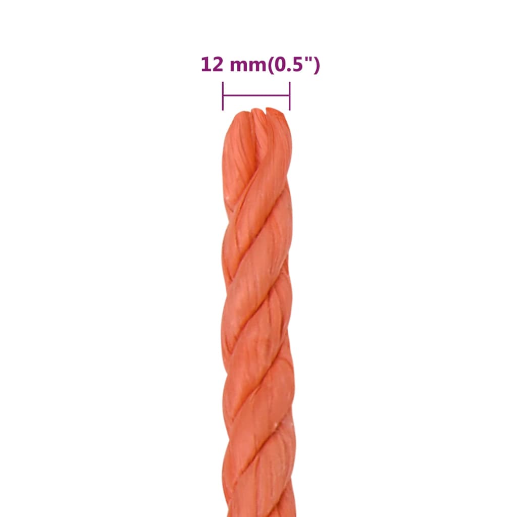 narancssárga polipropilén munkakötél 12 mm 50 m