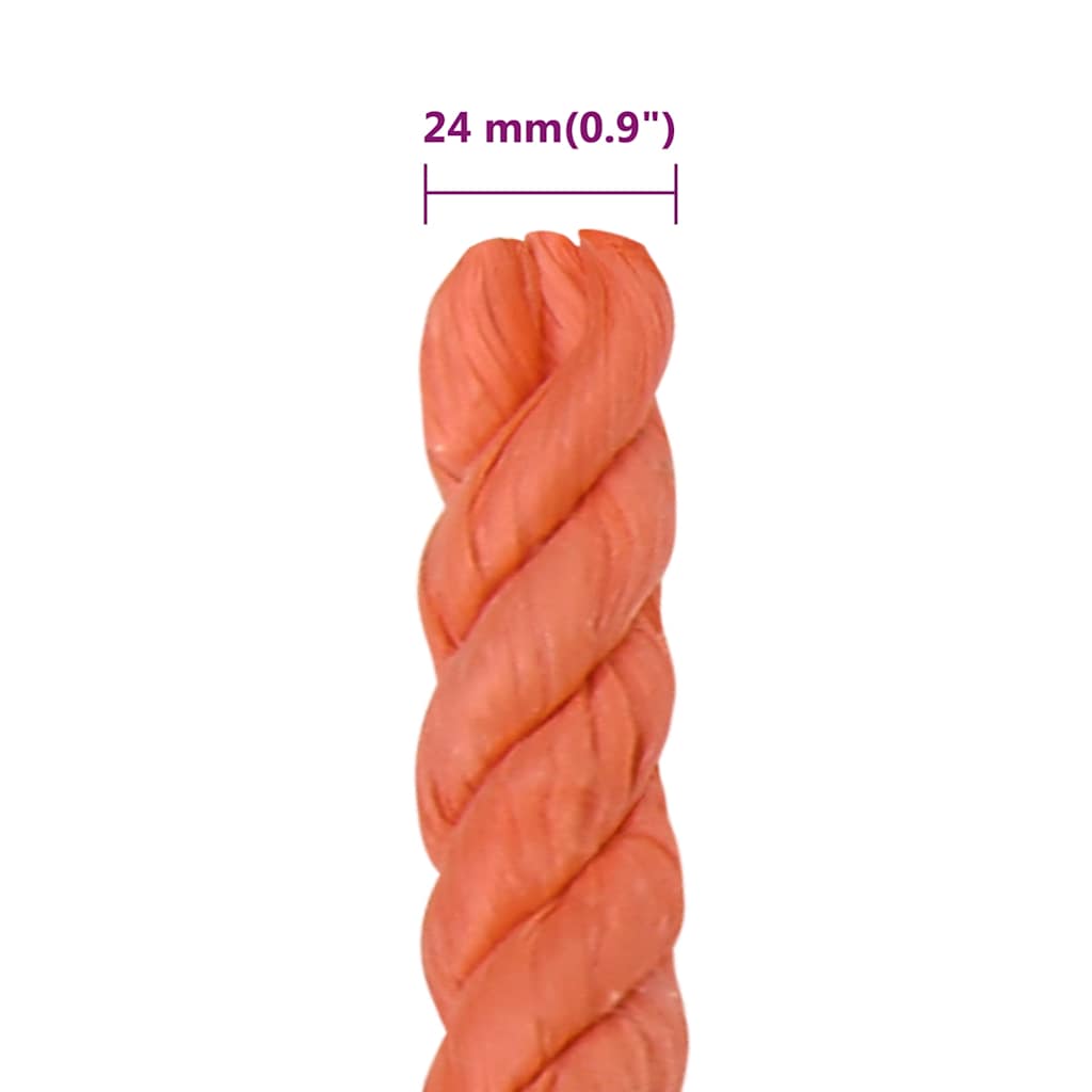 narancssárga polipropilén munkakötél 24 mm 50 m