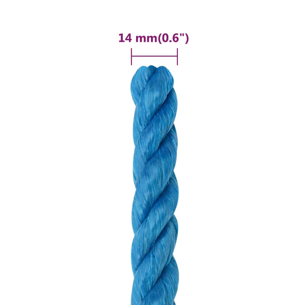 kék polipropilén munkakötél 14 mm 25 m
