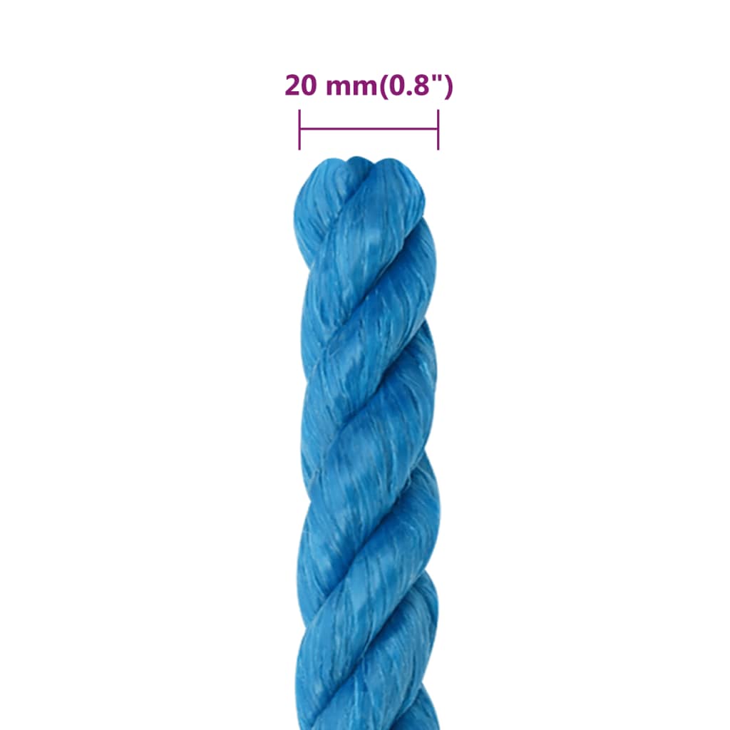 kék polipropilén munkakötél 20 mm 100 m