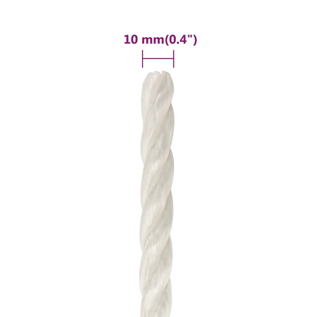fehér polipropilén munkakötél 10 mm 25 m