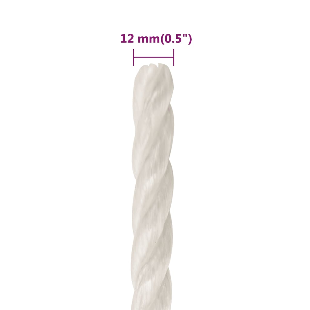 fehér polipropilén munkakötél 12 mm 100 m