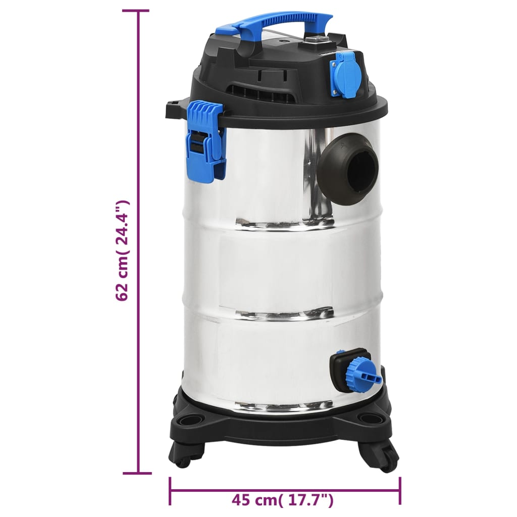 ezüstszínű száraz-nedves porszívó 1200 W 30 L