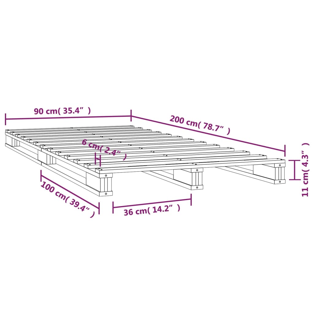 fehér tömör fenyőfa raklapágy 90 x 200 cm