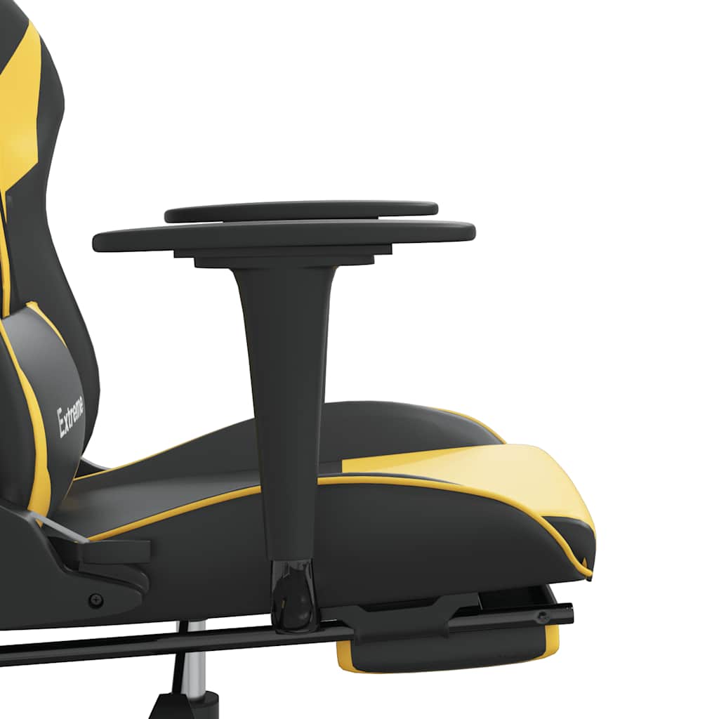 fekete és aranyszínű műbőr masszírozó játékszék lábtartóval