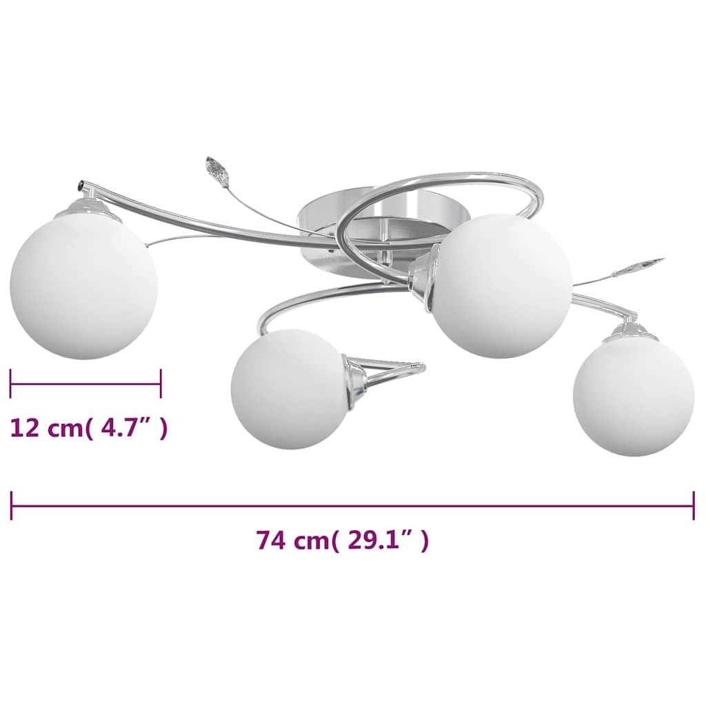 mennyezeti lámpa kerek üvegburákkal 4 db G9 LED-lámpához