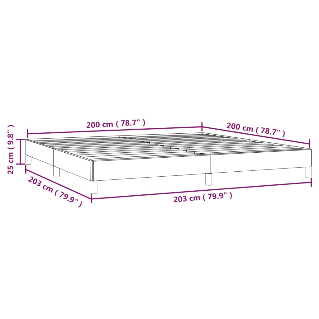 fekete szövet ágykeret matrac nélkül 200 x 200 cm