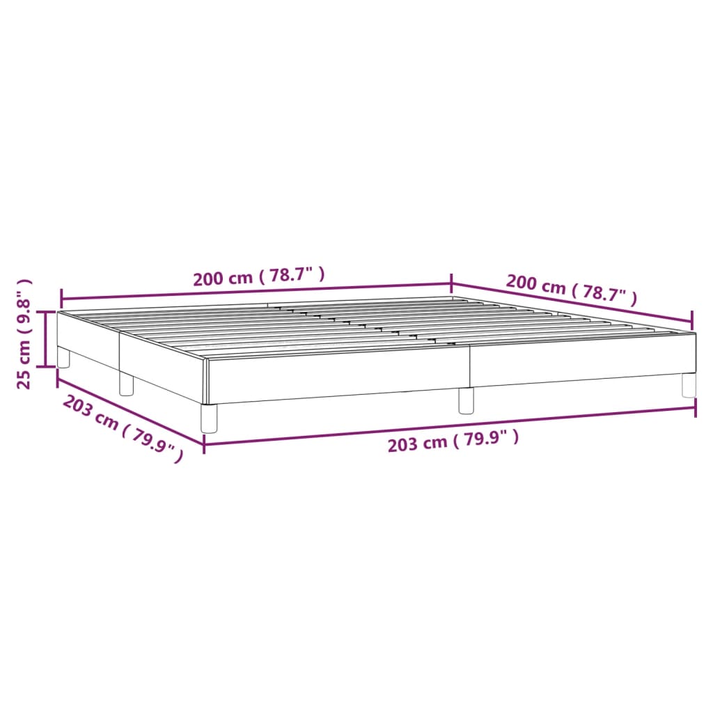 fekete bársony ágykeret matrac nélkül 200 x 200 cm