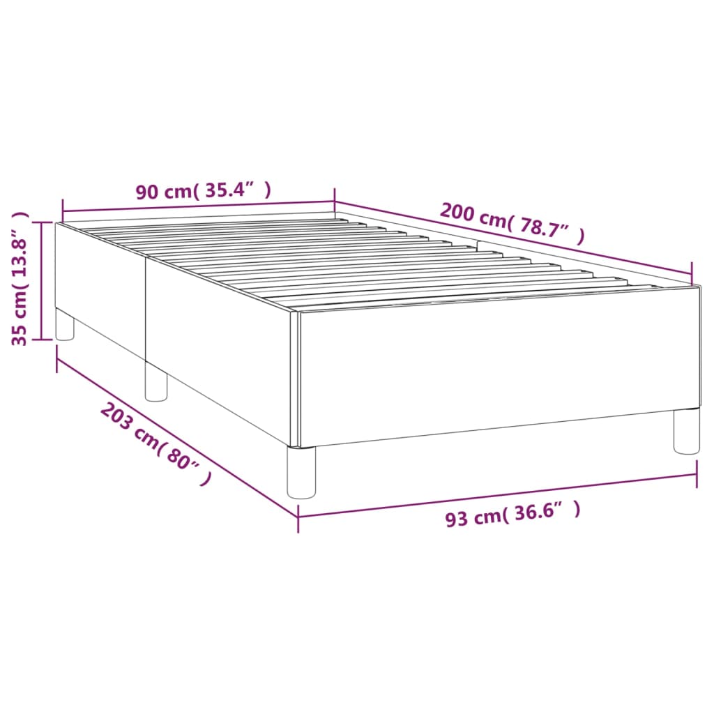 krémszínű szövet ágykeret matrac nélkül 90x200 cm
