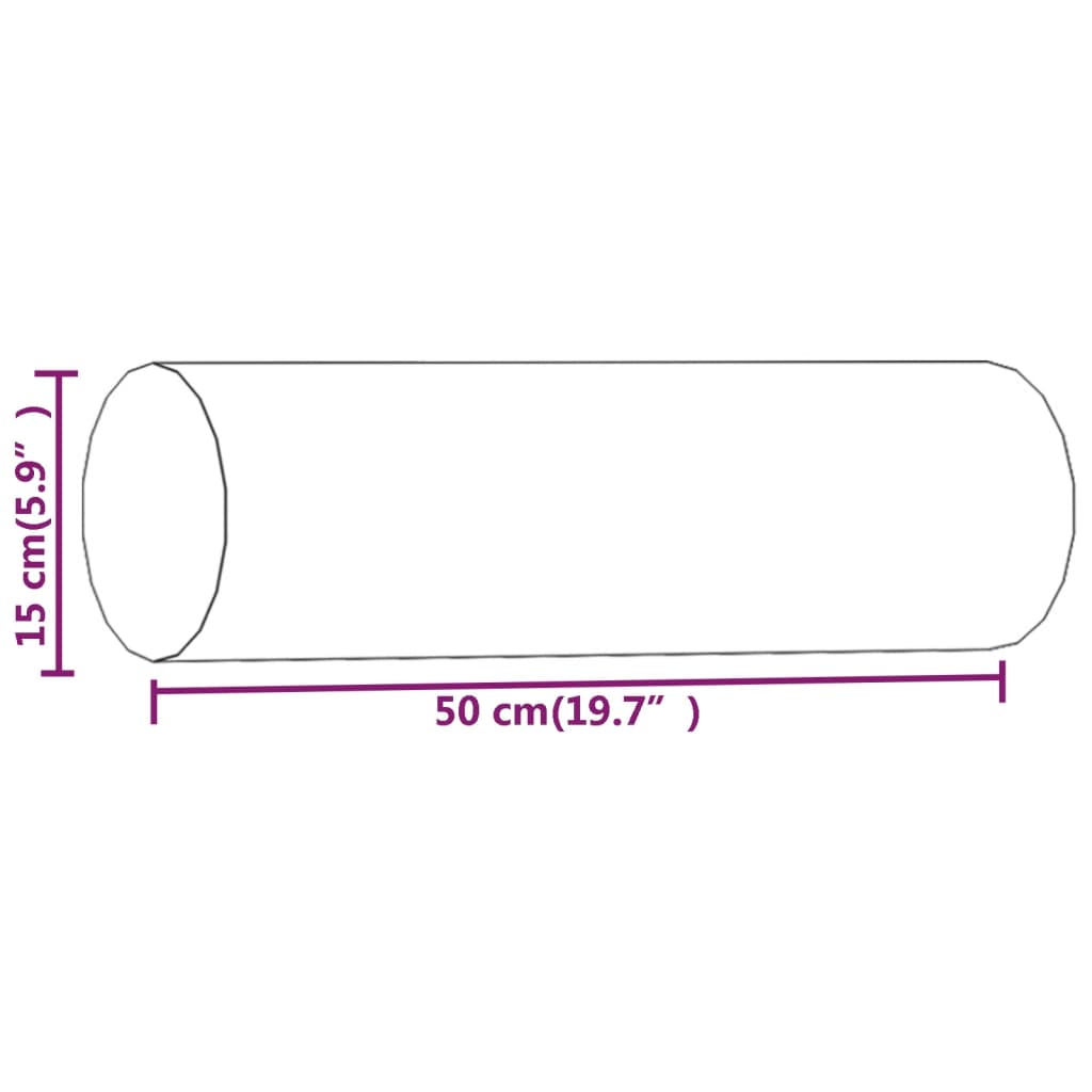 2 db világosszürke szövet díszpárna Ø15x50 cm
