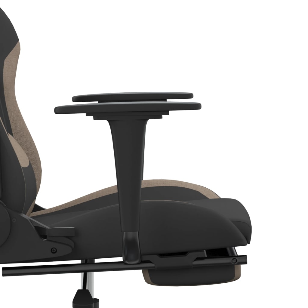fekete és tópszínű szövet játékszék lábtartóval