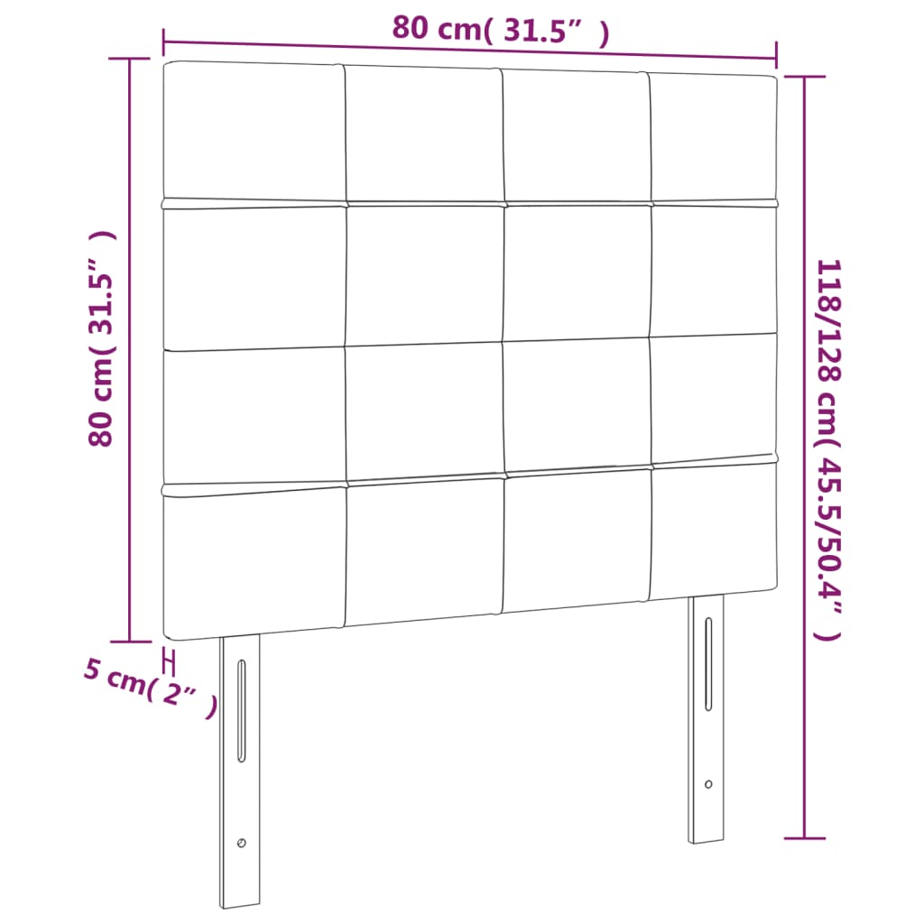 fekete bársony fejtámla 80x5x118/128 cm
