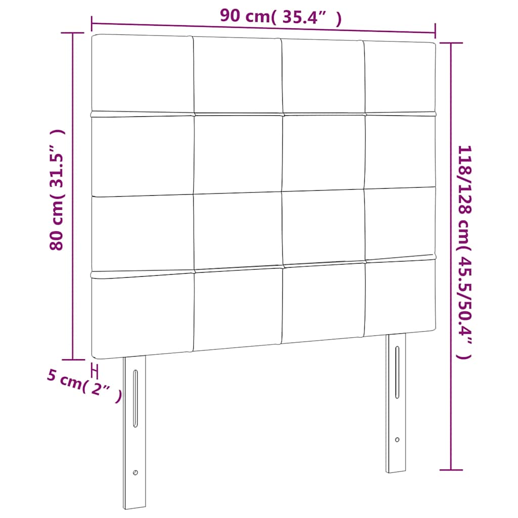 sötétzöld bársony fejtámla 90x5x118/128 cm