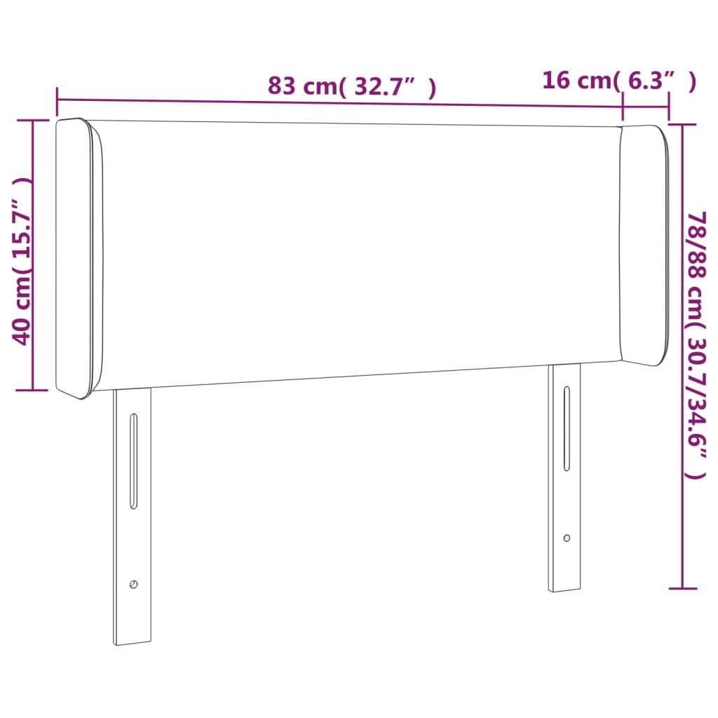 rózsaszín bársony LED-es fejtámla 83 x 16 x 78/88 cm