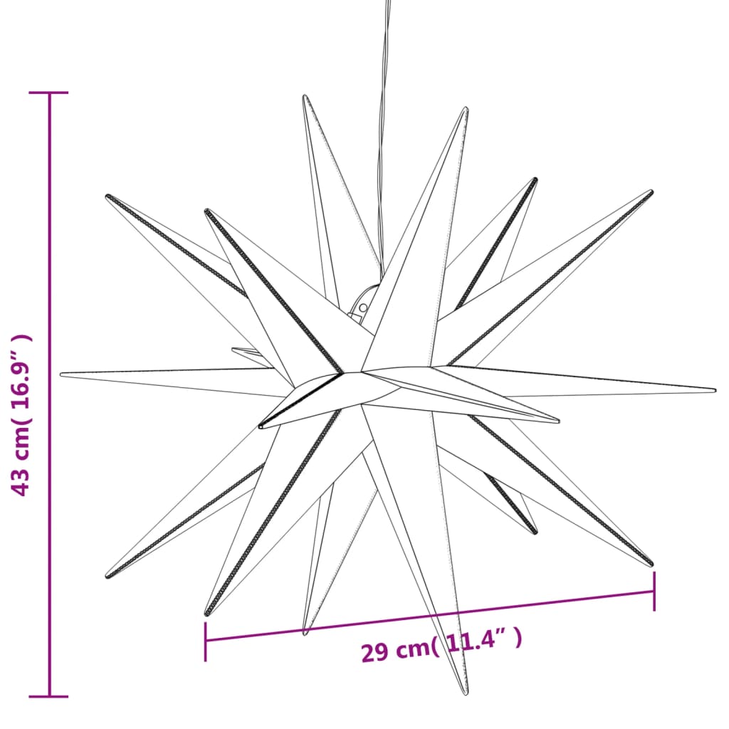 összecsukható fehér karácsonyi lámpa LED-del 43 cm