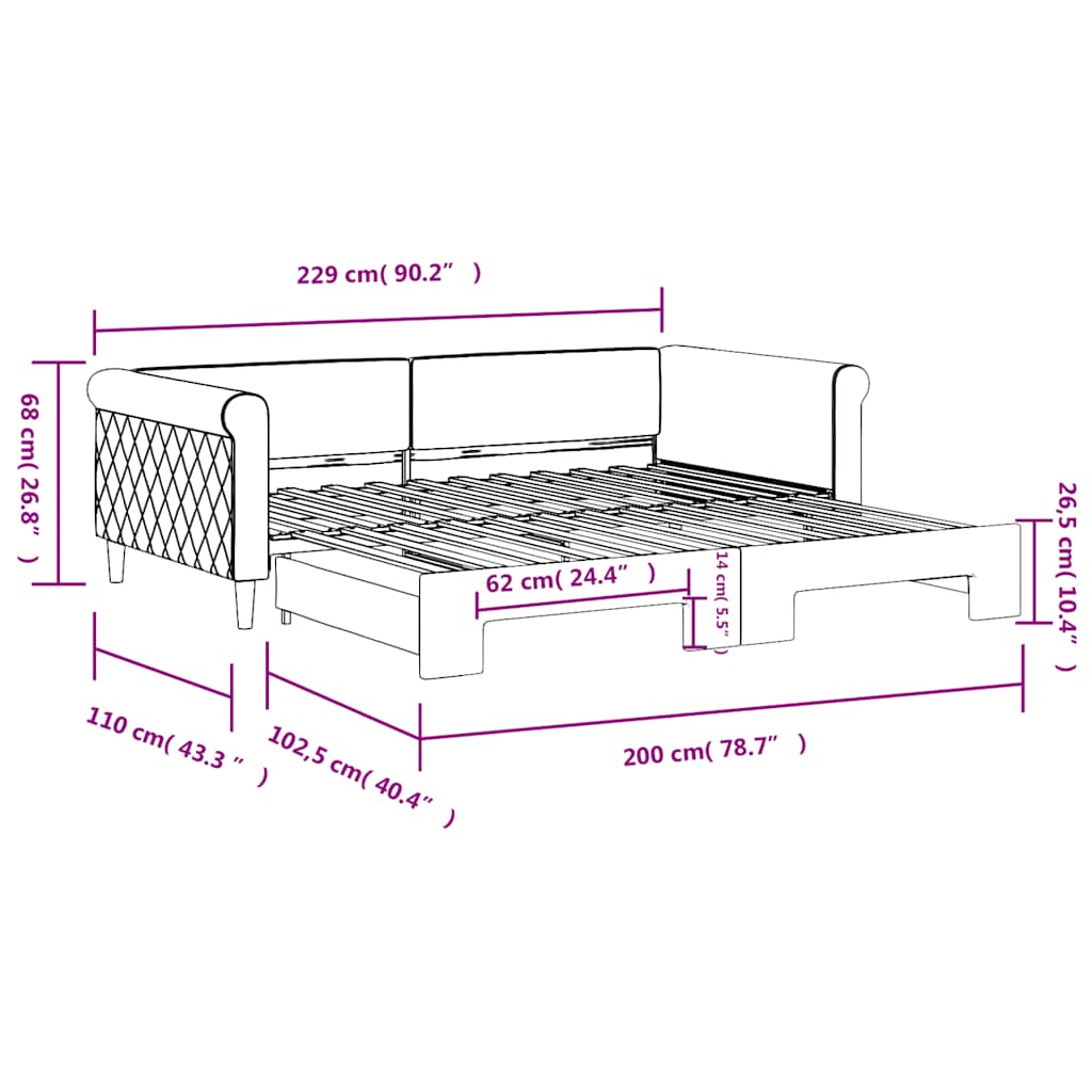 sötétzöld kihúzható bársony heverő 100 x 200 cm