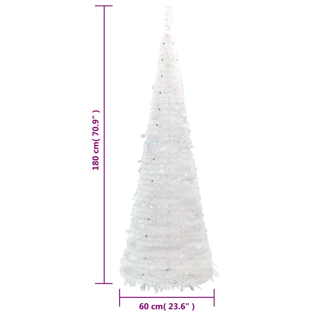 könnyen felállítható műkarácsonyfa 150 db LED fénnyel 180 cm