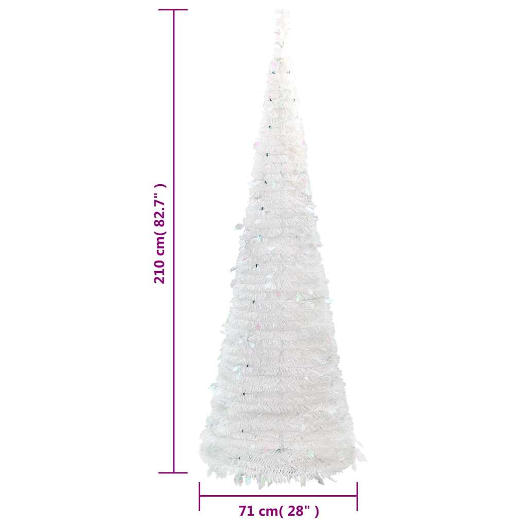 könnyen felállítható műkarácsonyfa 200 db LED fénnyel 210 cm