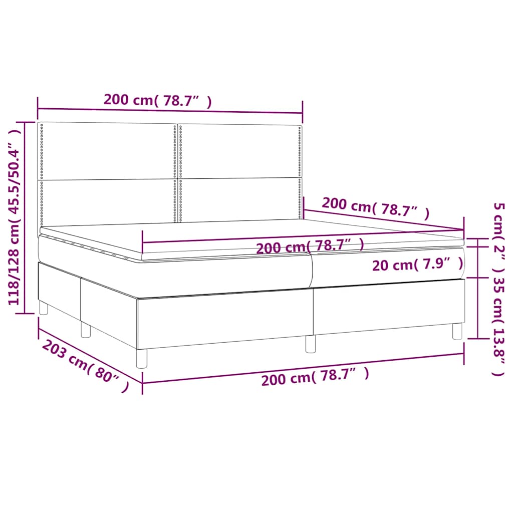 sötétzöld bársony rugós ágy matraccal 200x200 cm