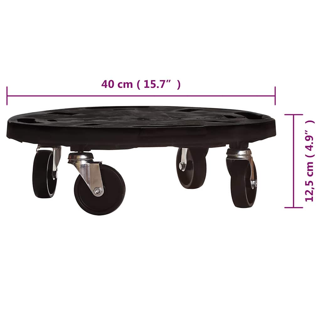 2 db fekete kerekes virágtartó átmérő 40 cm 275 kg