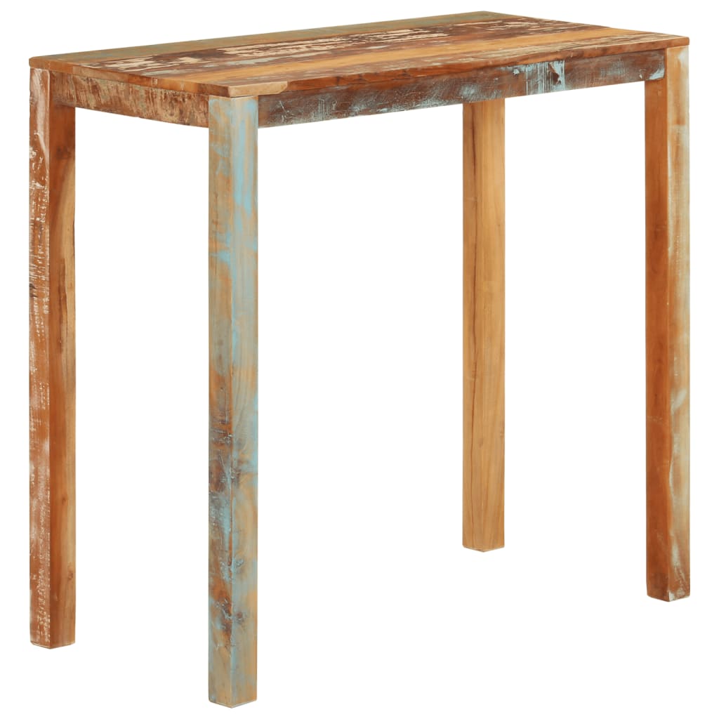 tömör újrahasznosított fa bárasztal 112 x 55 x 108 cm