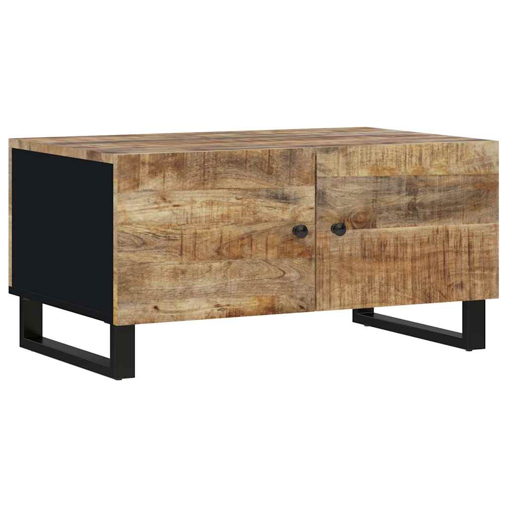 tömör mangófa és szerelt fa dohányzóasztal 80 x 50 x 40 cm