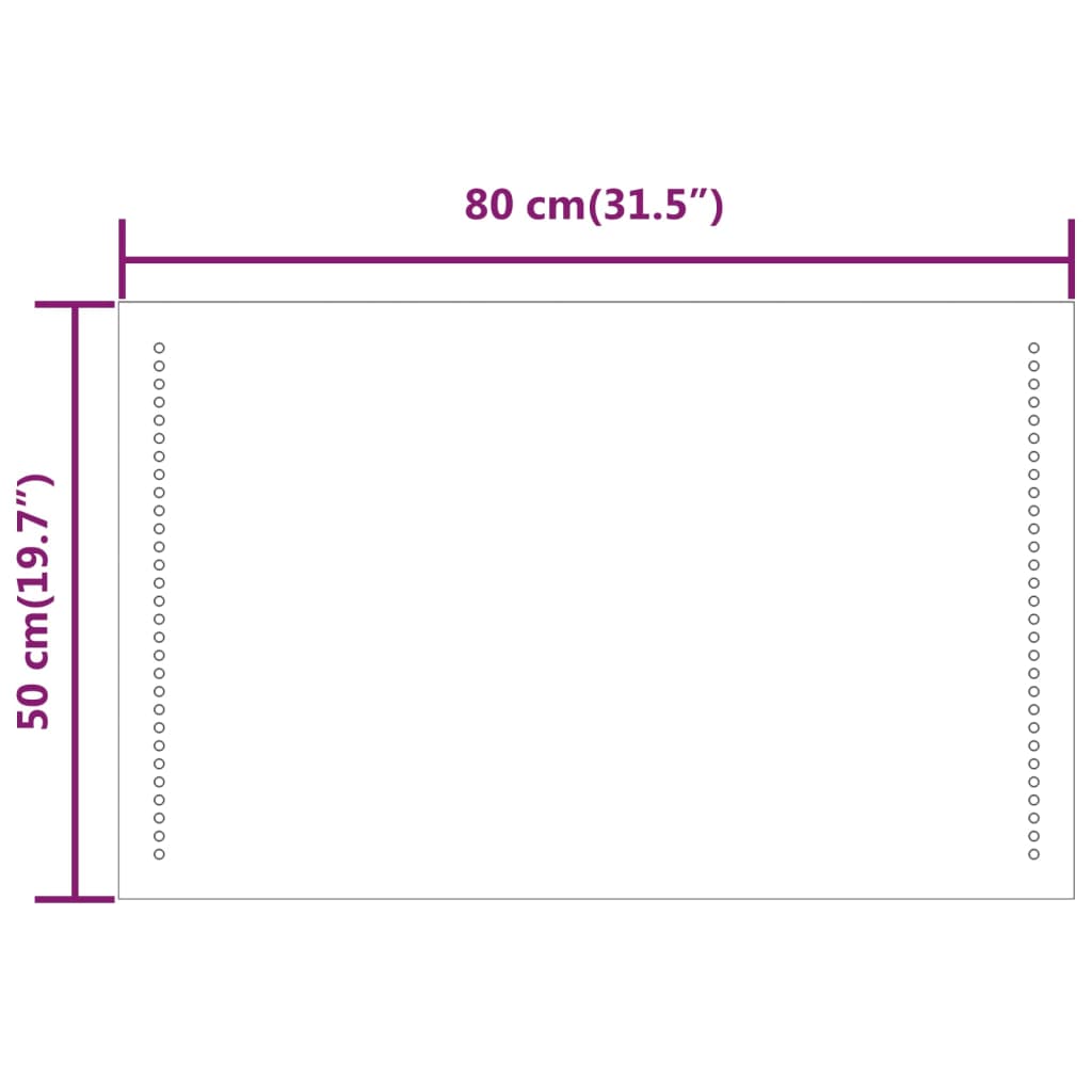LED-es fürdőszobatükör 50x80 cm