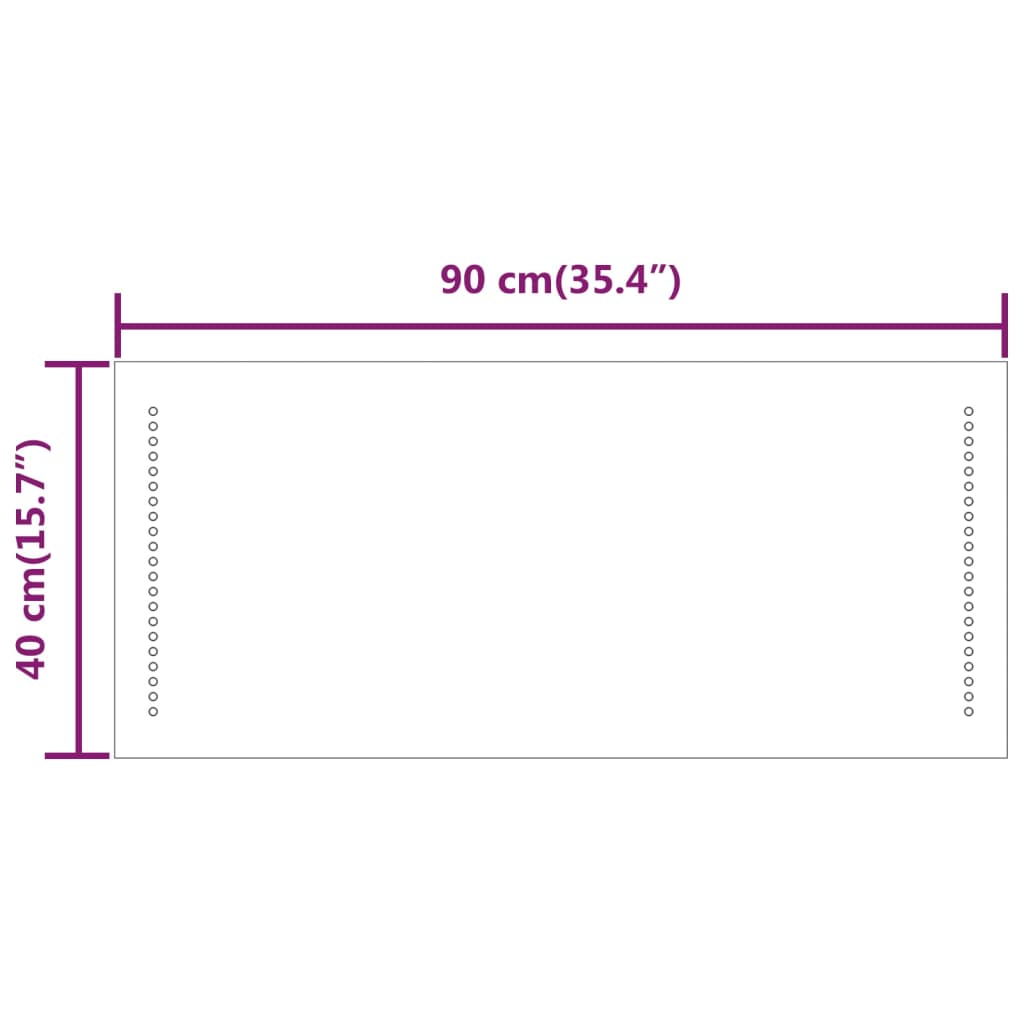 LED-es fürdőszobatükör 40x90 cm