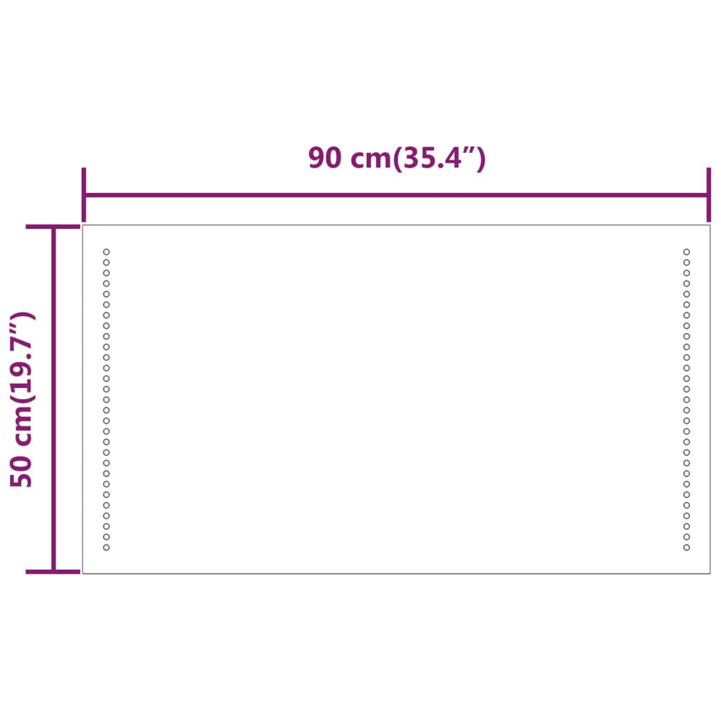 LED-es fürdőszobatükör 50x90 cm