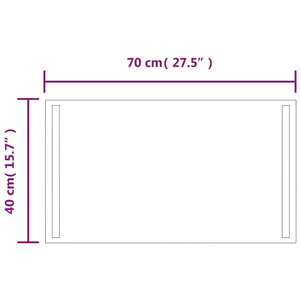 LED-es fürdőszobatükör 40x70 cm