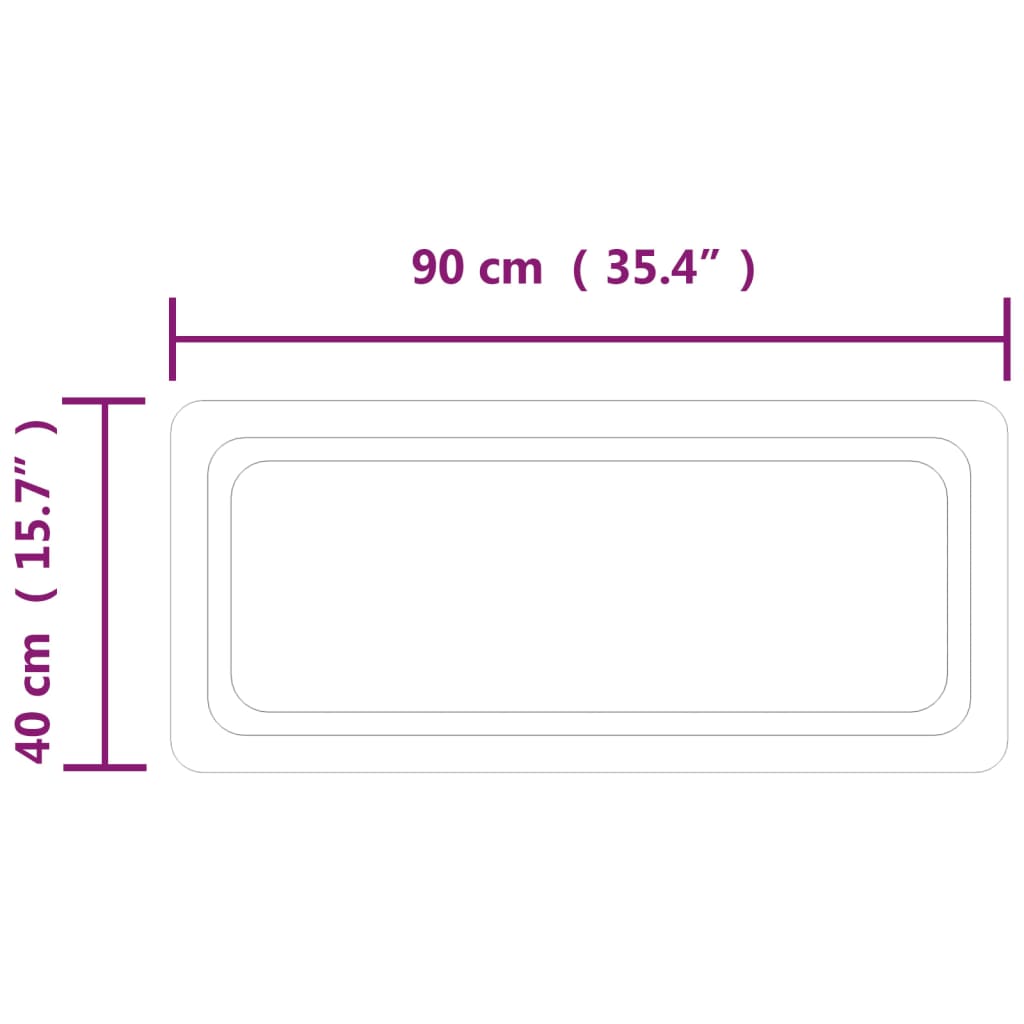 LED-es fürdőszobatükör 40x90 cm