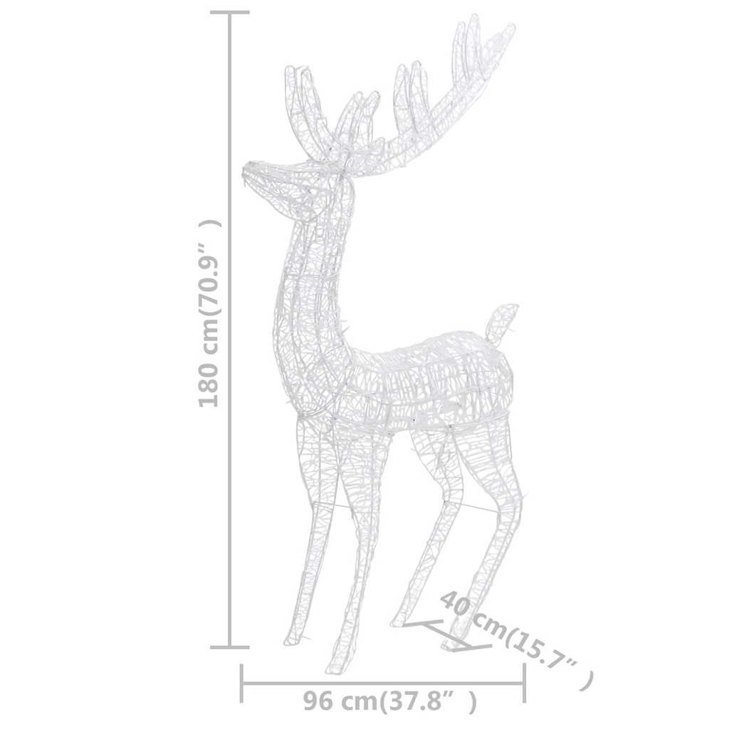 2 db kék XXL akril karácsonyi rénszarvas 250 LED 180 cm
