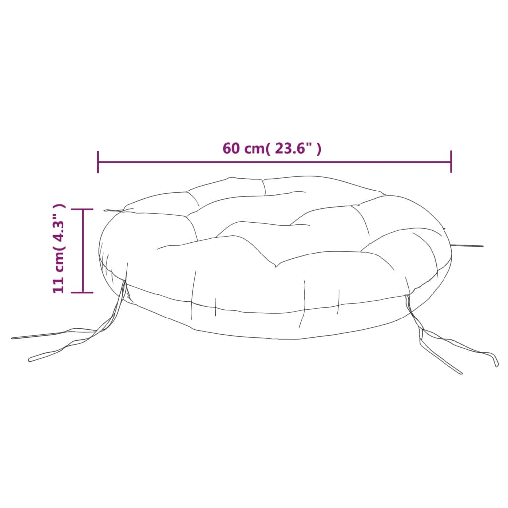 fekete kockás oxford-szövet kerek párna Ø 60 x 11 cm